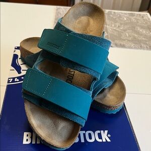 Birkenstock UJI Deep Turquoise Sandals size 39 Narrow